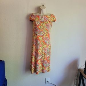 Lauren Ralf lauren dress small orange yellow